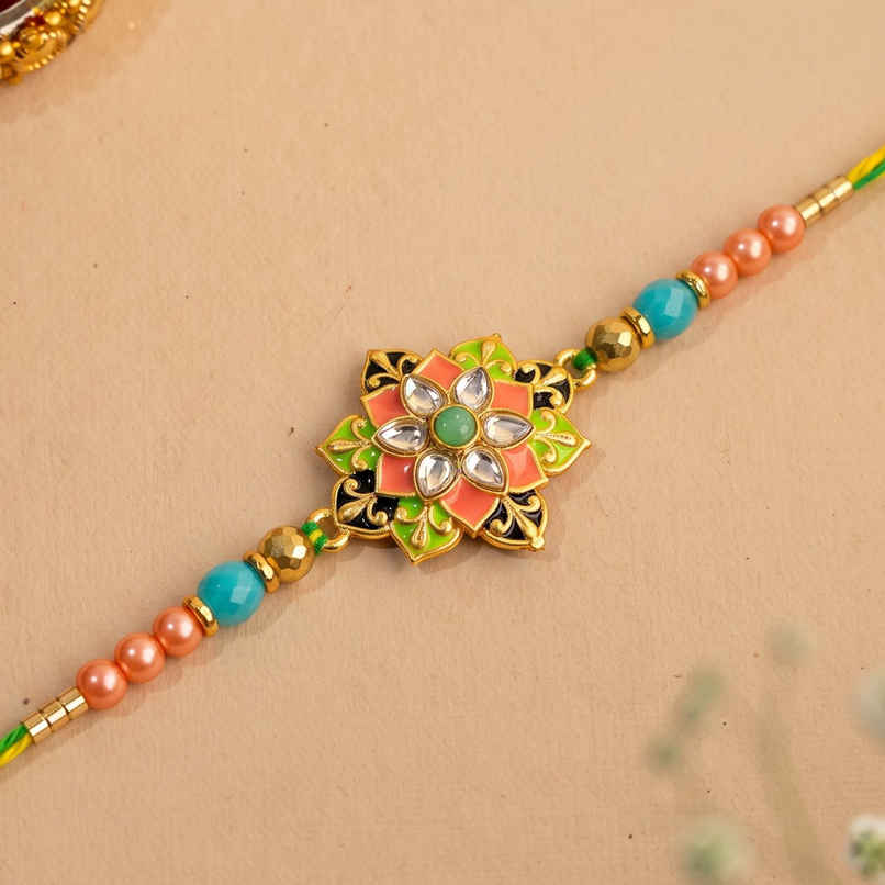 Meenakari Floral Delight Rakhi for Brother | Pack of 1 | Tomuncle Meenakari Floral Delight Rakhi for Brother | Pack of 1 | Tomuncle