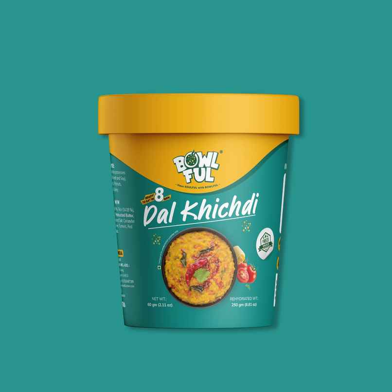 Bowlful Dal Khichdi Cup Ready To Eat | Freeze Dried | Just Add Hot Water | No Preservatives