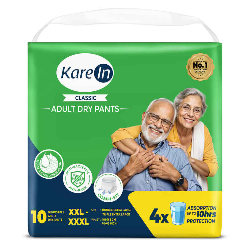 KareIn Classic Adult Diaper Pants XXL-XXXL | 40-65 Inch Waist | 10 Count | Leakproof KareIn Classic Adult Diaper Pants XXL-XXXL | 40-65 Inch Waist | 10 Count | Leakproof
