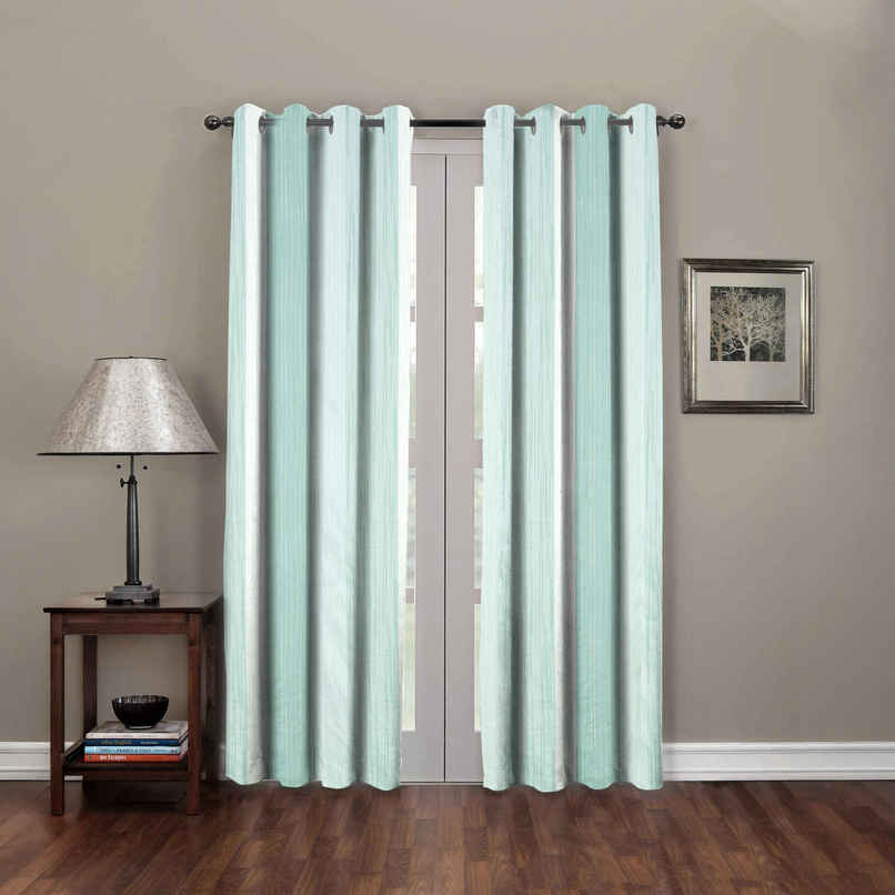 BAY6 Microfiber Cotton Door Curtains - Set of 2 - (8x4 ft) - Green