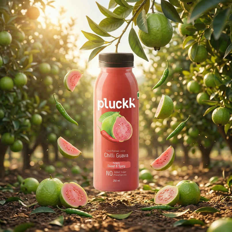 Pluckk Cold Pressed Extracted Guava Juice |No Preservatives | No Added Sugar