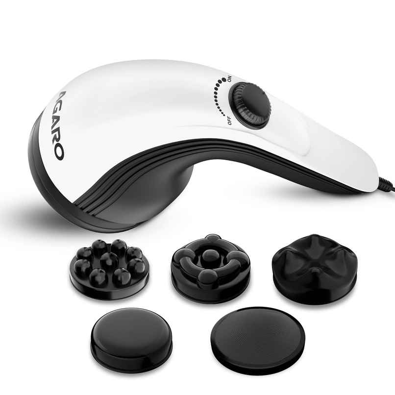 Agaro Atom Plus Electric Handheld Full Body Massager | 4 Massage Heads | Mesh Cover