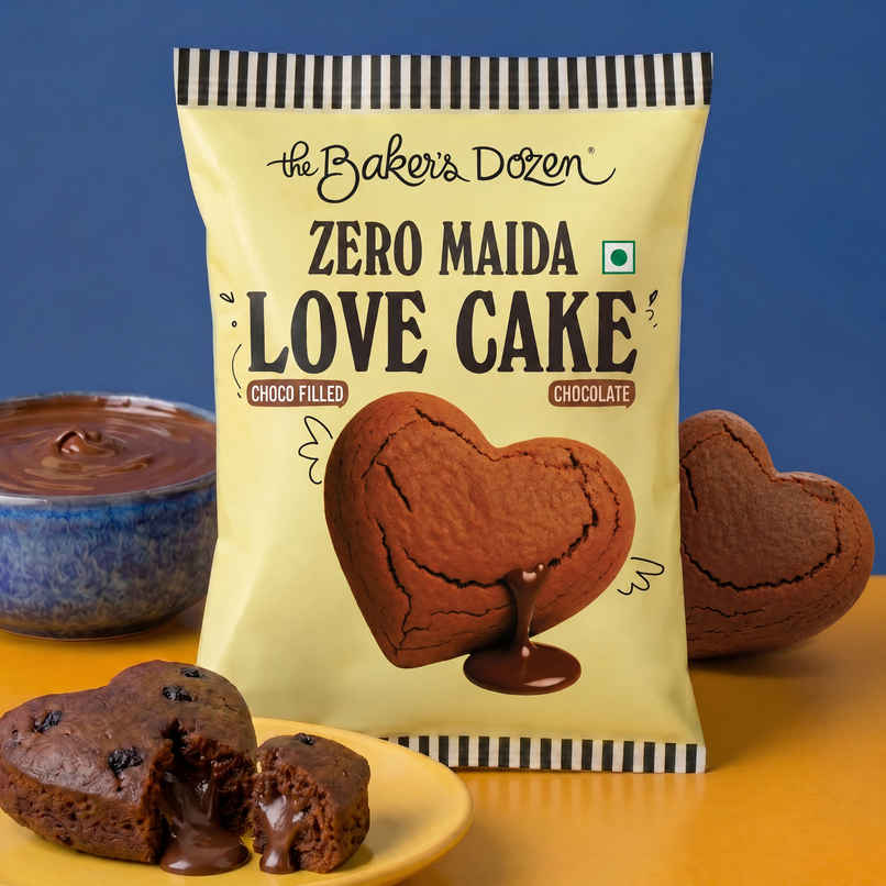 The Baker's Dozen Zero Maida Love Cake Chocolate | Choco Filled | Heart Cake | Small Cake The Baker's Dozen Zero Maida Love Cake Chocolate | Choco Filled | Heart Cake | Small Cake