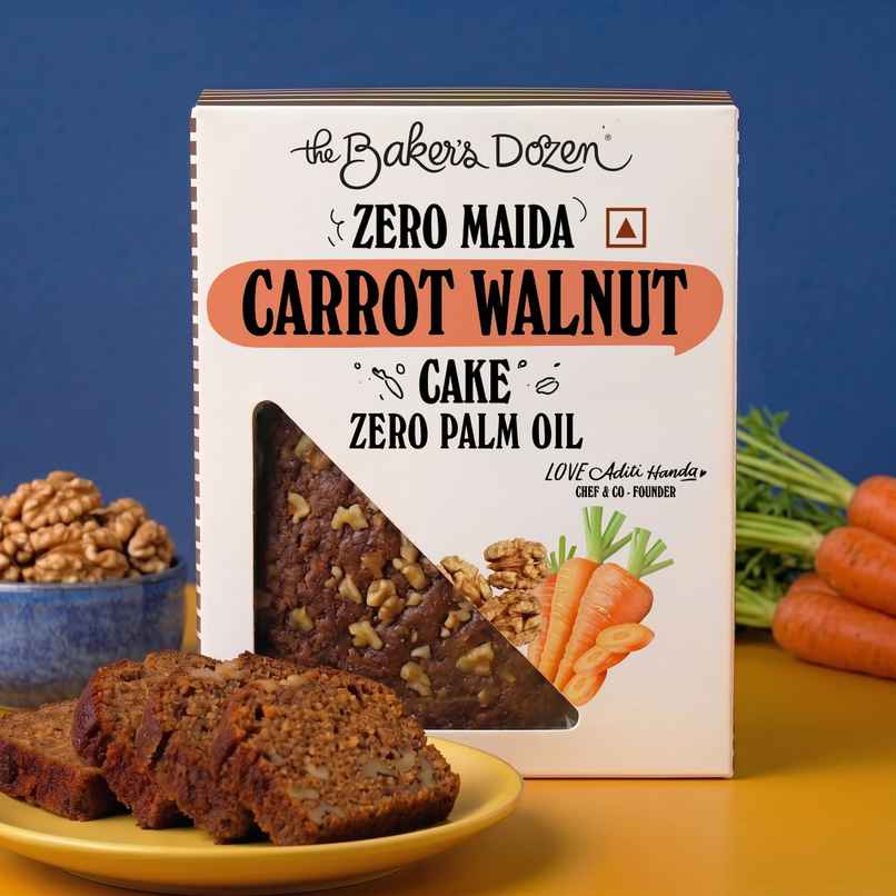The Baker's Dozen Carrot Walnut Cake | Loaded with Walnuts | Whole Wheat | Fruit Cake | Tea Cake