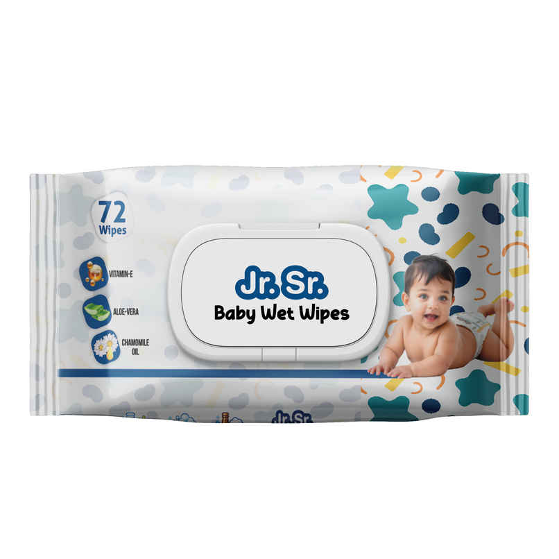 Jr. Sr. Baby Wipes Enriched with Vitamin E Aloe Vera and Chamomile Oil Jr. Sr. Baby Wipes Enriched with Vitamin E Aloe Vera and Chamomile Oil
