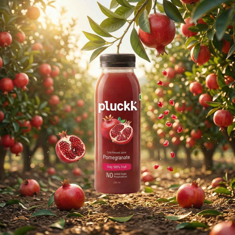 Pluckk Cold Pressed Extracted Pomegranate Juice | No Preservatives | No Added Sugar
