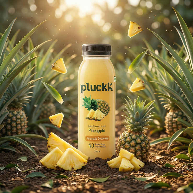 Pluckk Cold Pressed Extracted Pineapple Juice | No Preservatives | No Added Sugar
