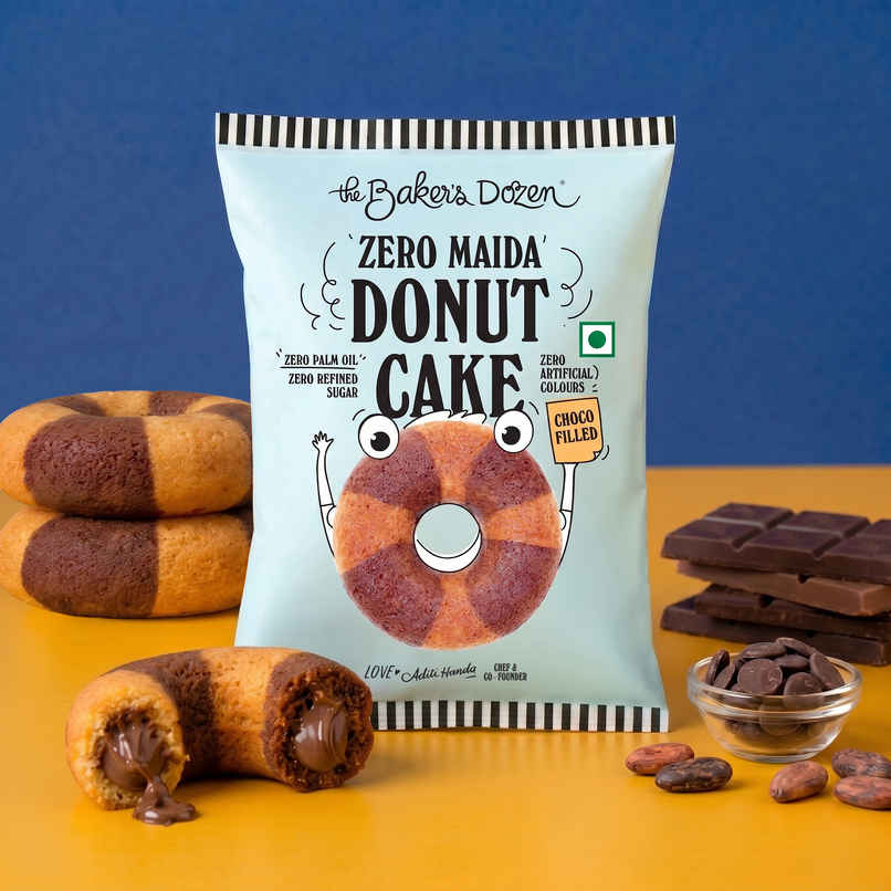The Baker's Dozen Zero Maida Donut Cake | Small Cake | Tiffin Pack | Creamfills | | Zero Palm Oil