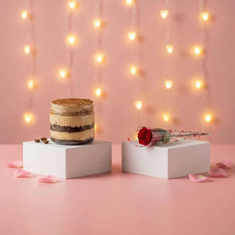 Tiramisu + Single Stem Rose