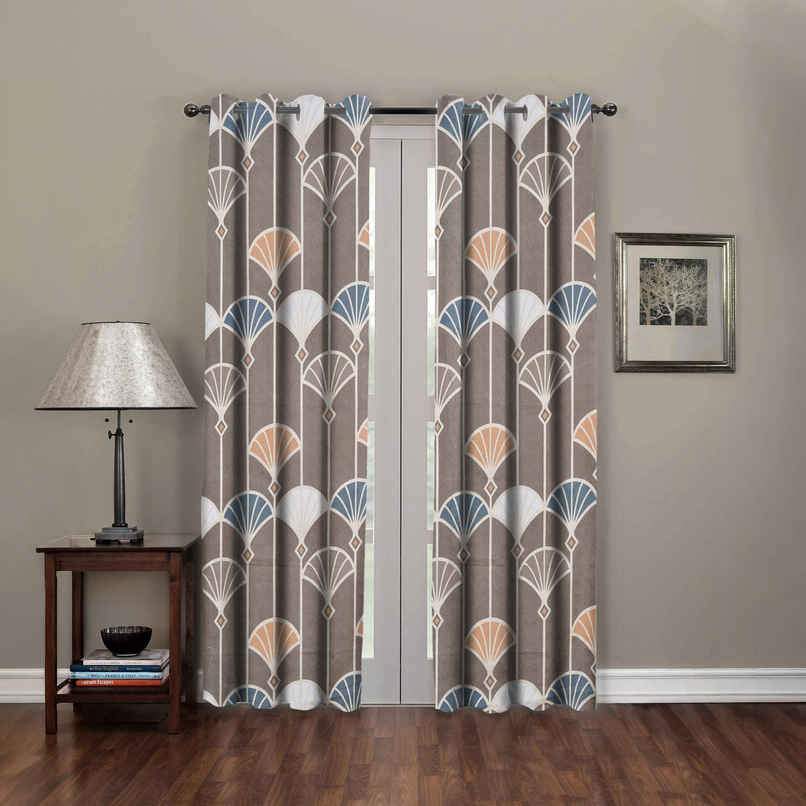 BAY6 Polyester Door Curtains - Set of 2 - (7x4 ft) - Multicolor