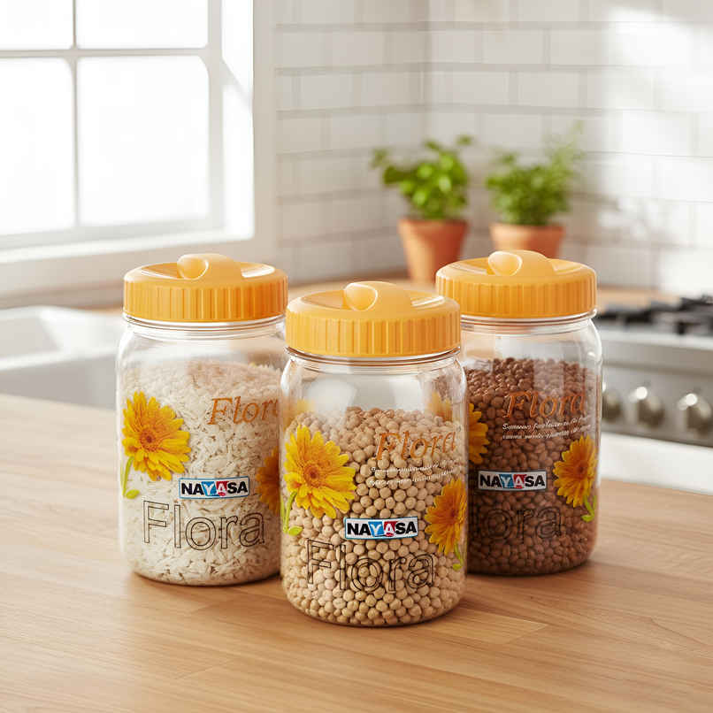 Nayasa Barni BPA Free Food Grade Airtight Kitchen Storage Stackable Containers | Yellow - 1/2 kg- 750 ml Nayasa Barni BPA Free Food Grade Airtight Kitchen Storage Stackable Containers | Yellow - 1/2 kg- 750 ml