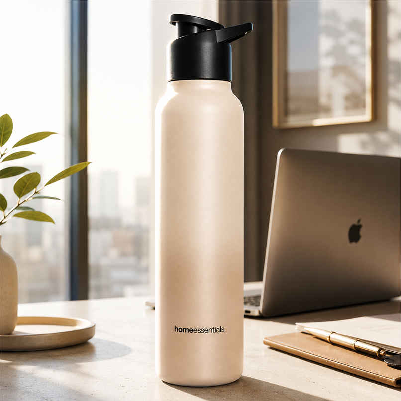 HomeEssentials Steel Wall Bottle | Sand Beige