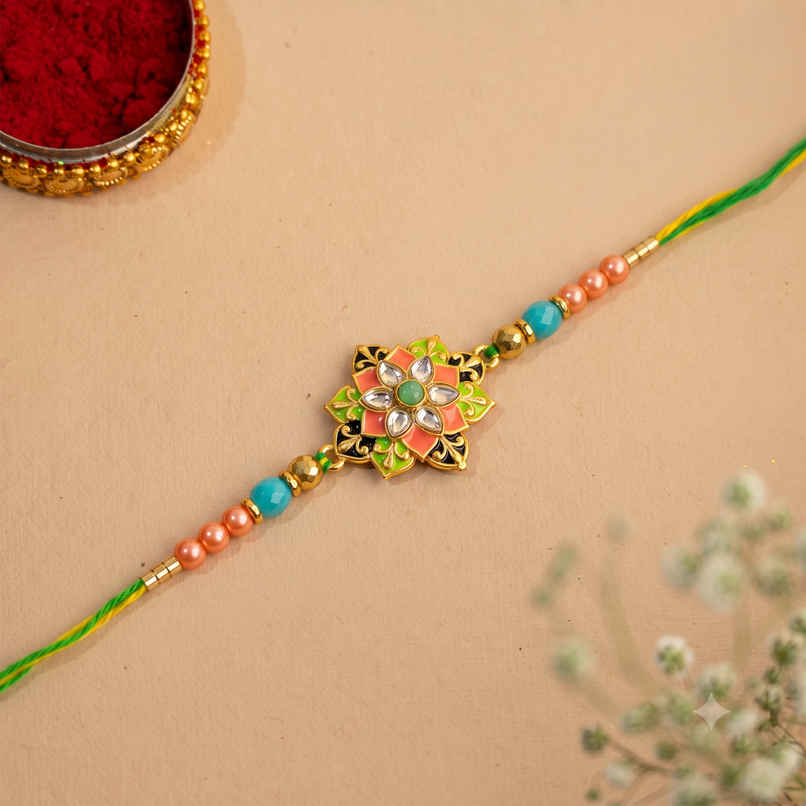 Meenakari Floral Delight Rakhi for Brother | Pack of 1 | Tomuncle Meenakari Floral Delight Rakhi for Brother | Pack of 1 | Tomuncle