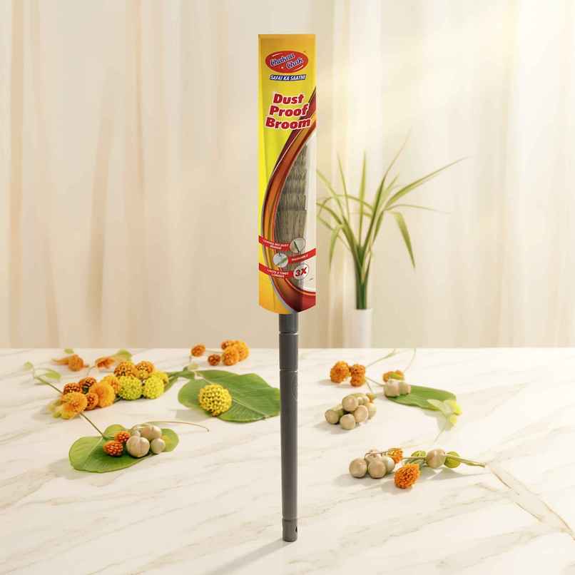 Chakaachak Dust Proof Broom | Washable Plastic Fiber Jhadu Chakaachak Dust Proof Broom | Washable Plastic Fiber Jhadu
