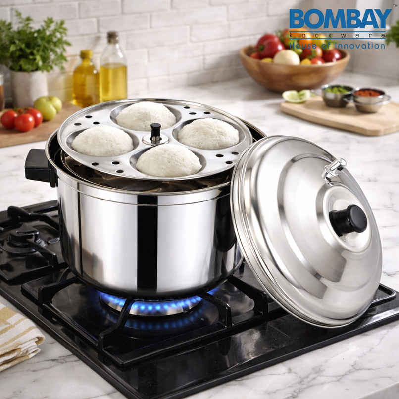 Bombay Kookware Stainless Steel Idli Cooker | 6 Plate