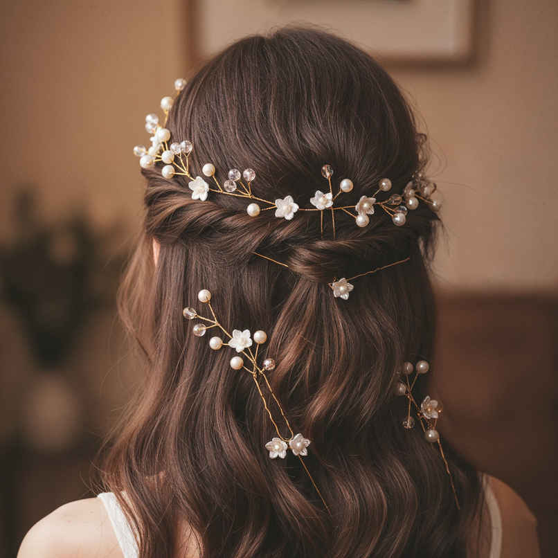 Designer Hair Accessory - Premium Traditional Jewellery | Gold | Oye Happy