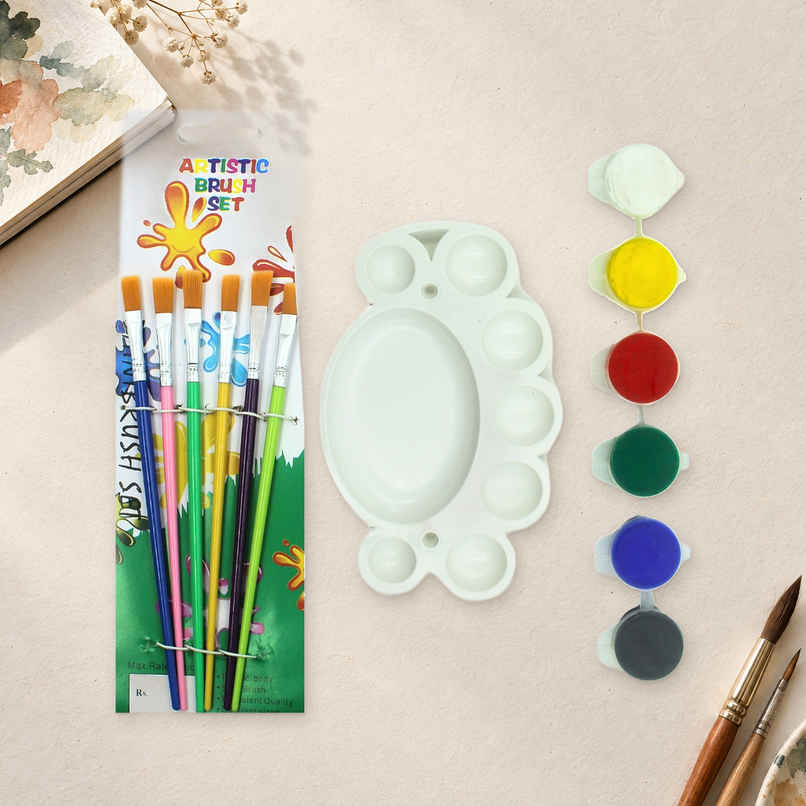 Se7en Colour & Paint Kit | 5 Paints, Mixing Palette & Brushes