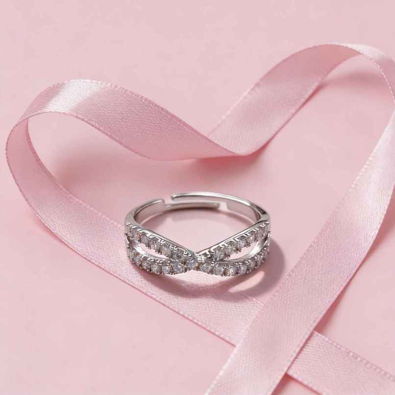 GIVA Silver Infinity Ring | R03847