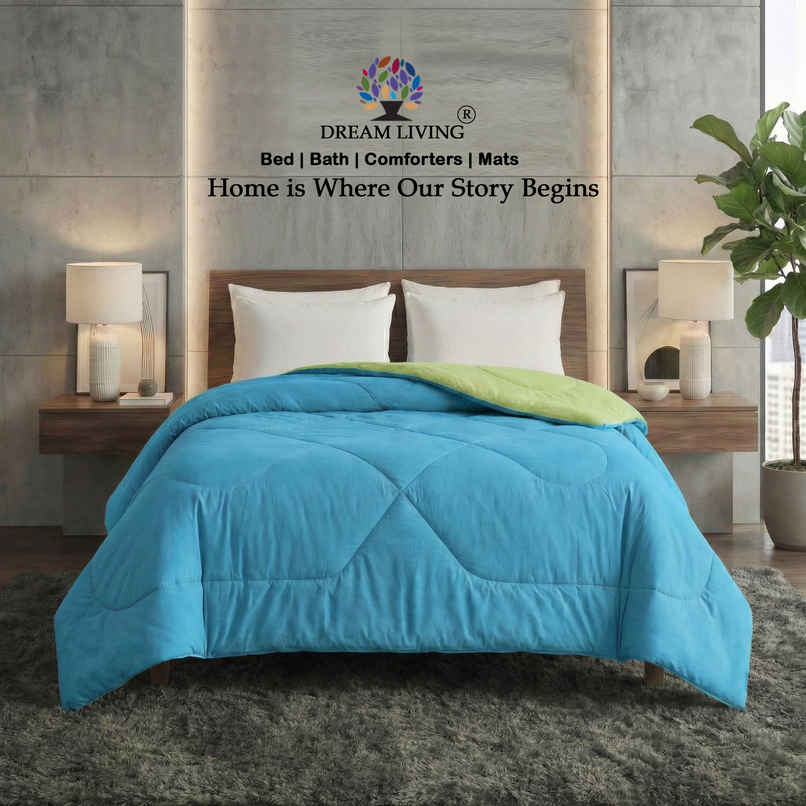 Dream Living Aqua Solid Reversible Double Bed AC Comforter 220 x 230 cm