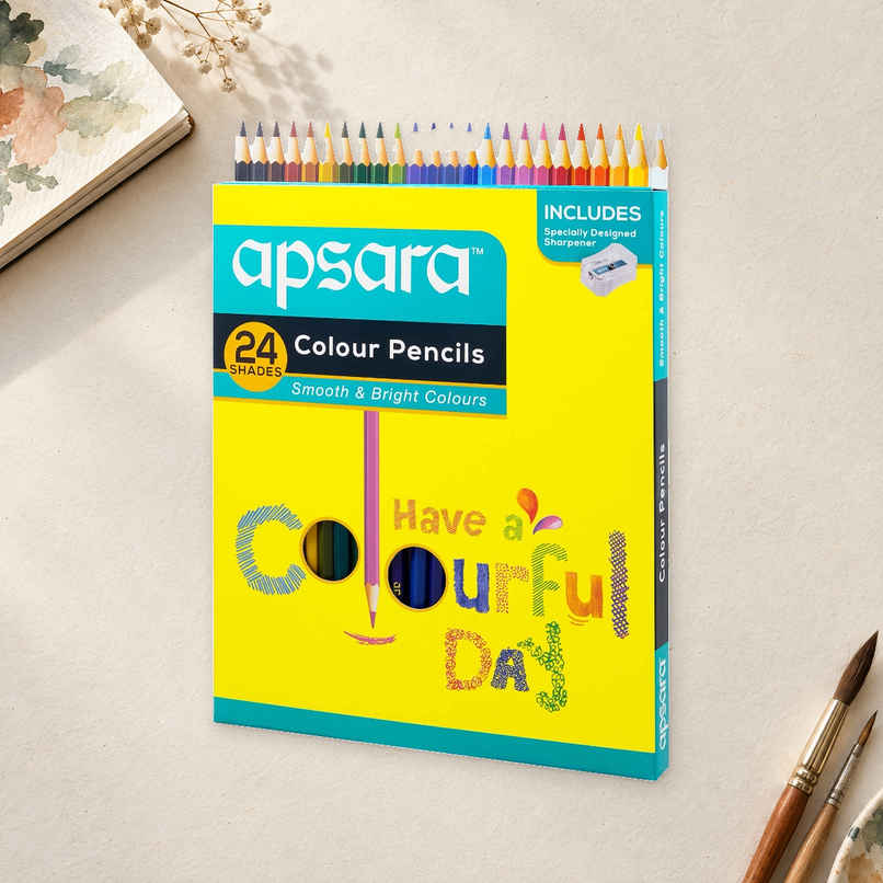Apsara Colour Pencil Hexagon Shape | 24 Colours | Full Size