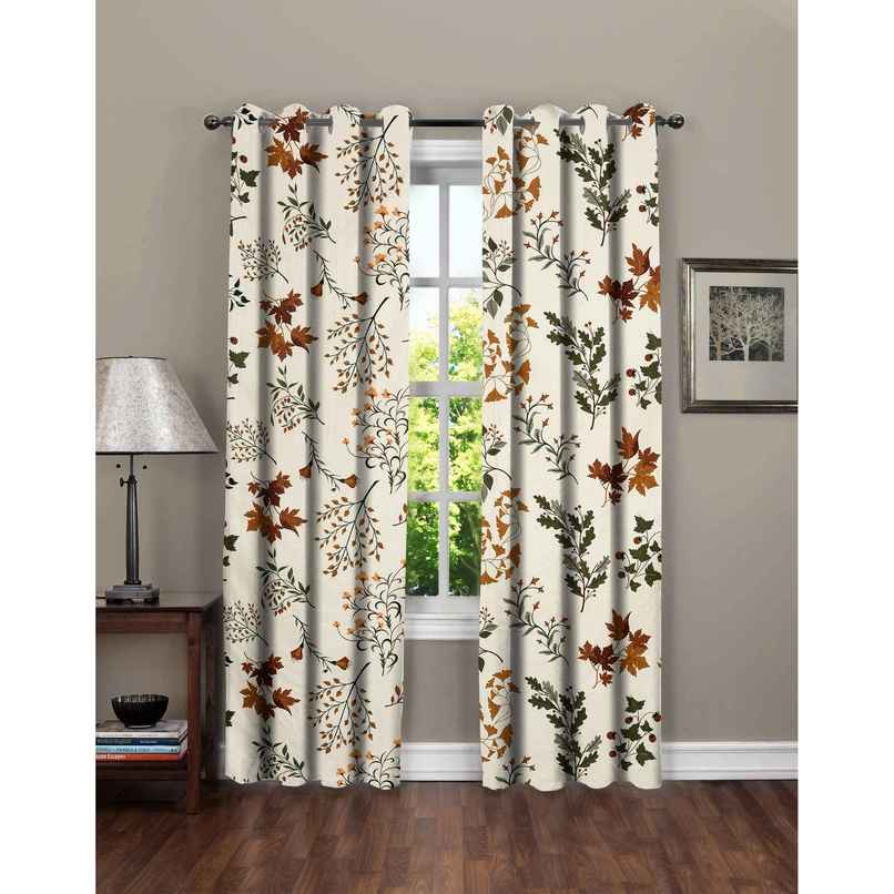 BAY6 Microfiber Cotton Door Curtains - Set of 2 - (8x4 ft) - Cream