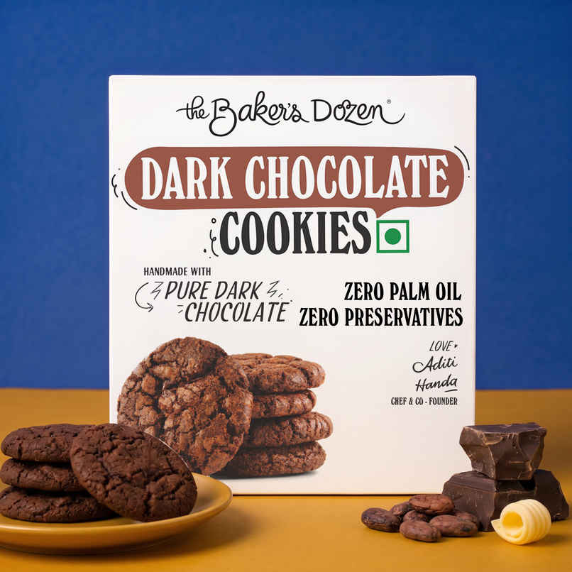 The Baker's Dozen Dark Chocolate Cookies | 31% Pure Dark Chocolate | Choco Chip Cookies