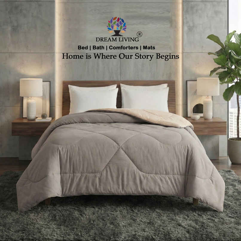 Dream Living Brown Solid Reversible Double Bed AC Comforter 220 x 230 cm