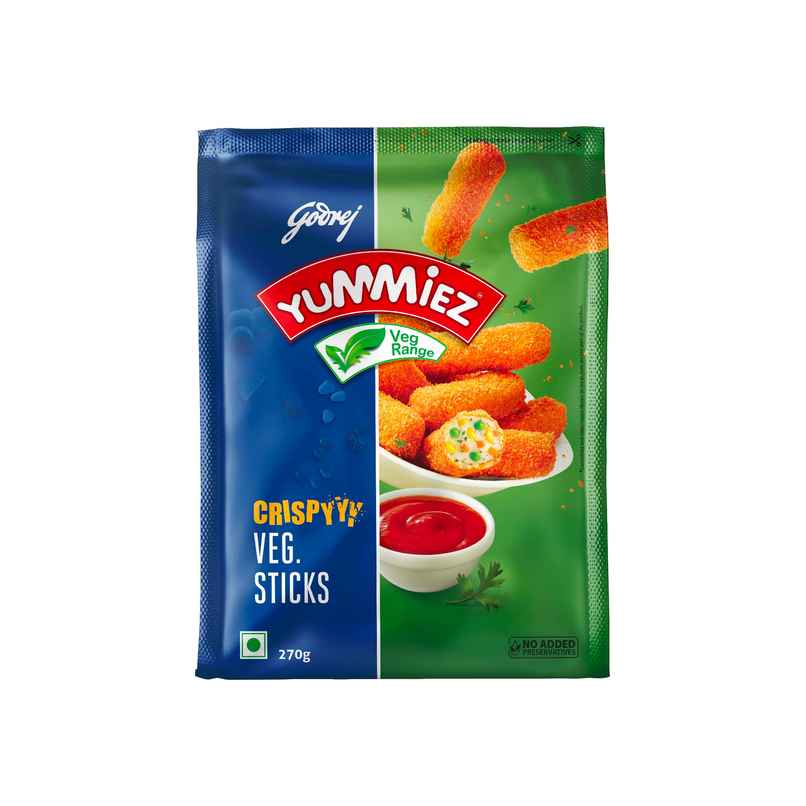 Godrej Yummiez Crunchy Veg Sticks | Frozen Snack | With Healthy veggies