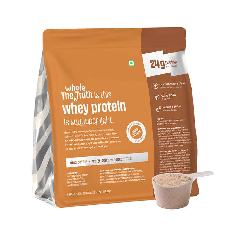 The Whole Truth Whey Protein Powder Cold Coffee (24g Protein Per Scoop)