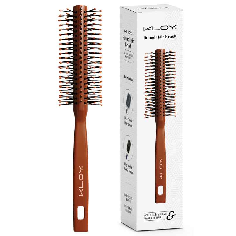 KLOY Round Hair Brush - Chocolate Brown