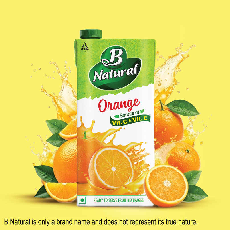 B Natural Orange Juice, Enriched with Vitamin C & E B Natural Orange Juice, Enriched with Vitamin C & E