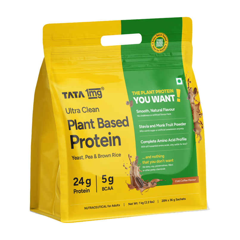 Tata 1mg Ultra Clean Plant Protein Coffee | 24g Protein | Vegan | No Sugar Tata 1mg Ultra Clean Plant Protein Coffee | 24g Protein | Vegan | No Sugar