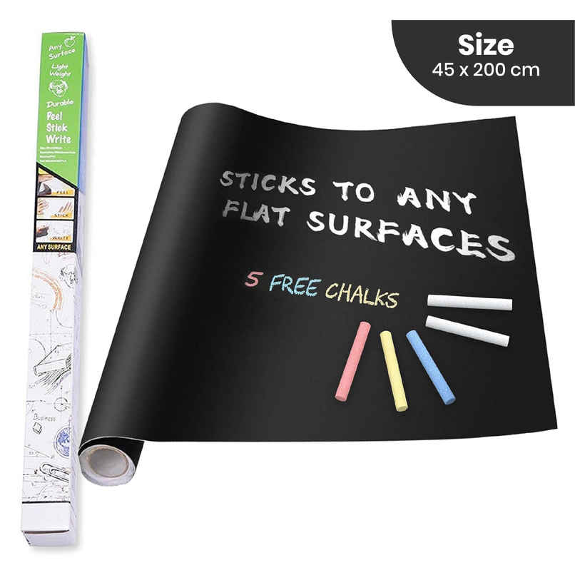 Yajnas Premium Blackboard Sticker | Self-Adhesive Chalkboard Wall Sticker | For Home, Office & Kids Yajnas Premium Blackboard Sticker | Self-Adhesive Chalkboard Wall Sticker | For Home, Office & Kids