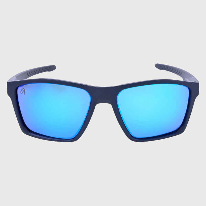 AISLIN Unisex Wrap-around Mirrored Sunglasses | Blue - Large