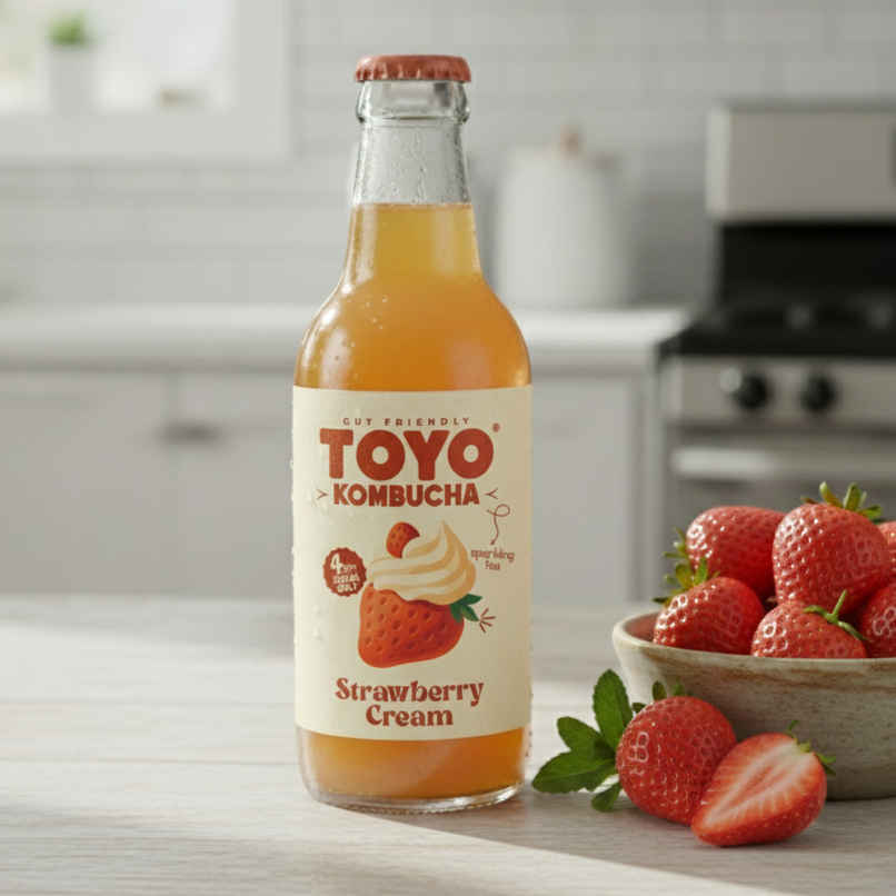 Toyo Kombucha Low Sugar Strawberry Cream