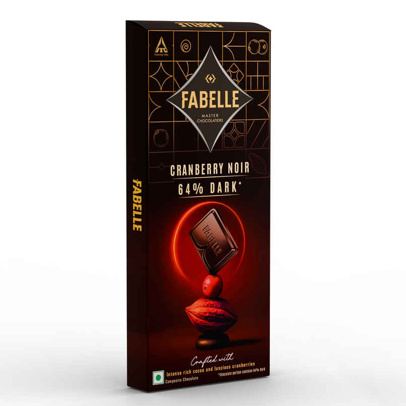 Fabelle Cranberry Noir Dark Chocolate | 64% Intense Rich Cocoa | Luscious Cranberry Fabelle Cranberry Noir Dark Chocolate | 64% Intense Rich Cocoa | Luscious Cranberry