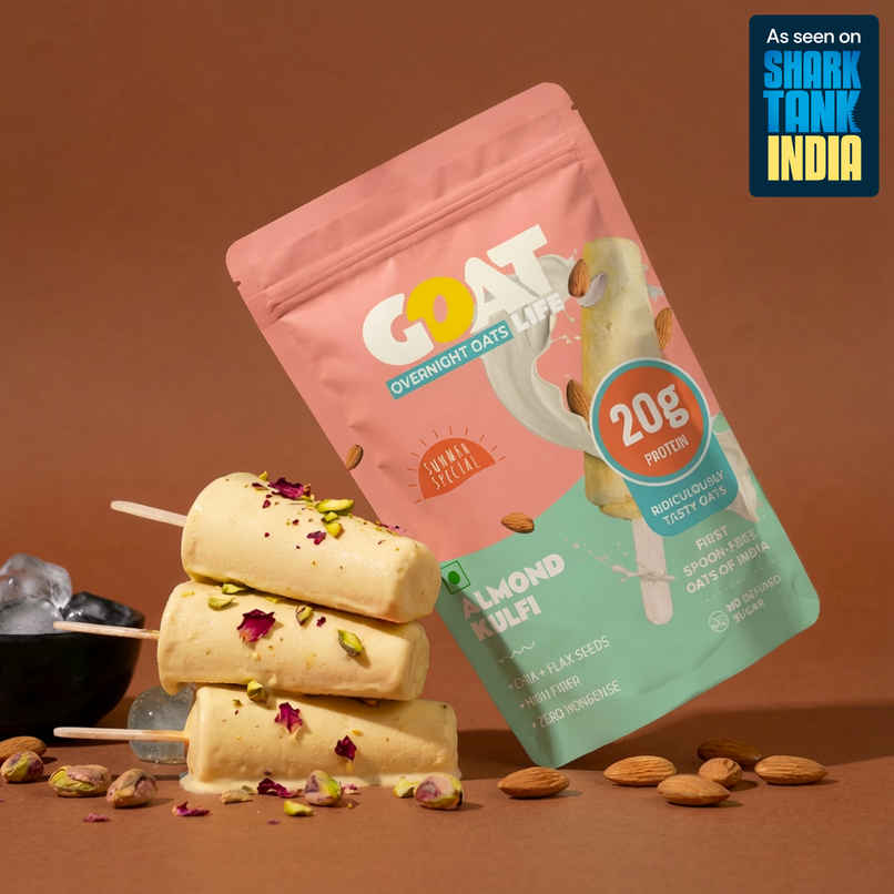 GOAT Life Almond Kulfi High-Protein Overnight Oats