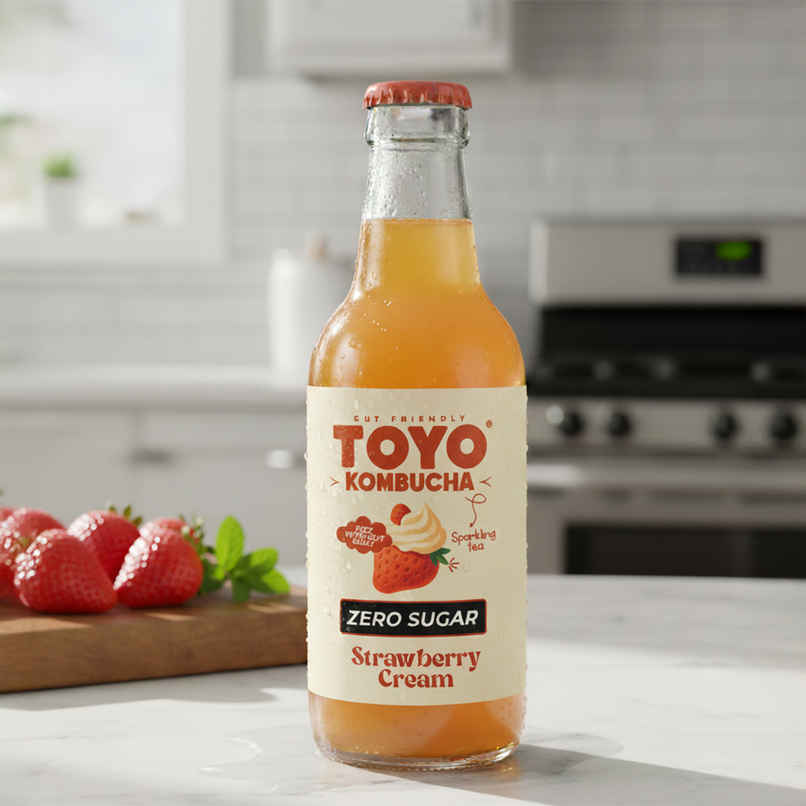 Toyo Kombucha Zero Sugar Strawberry Cream