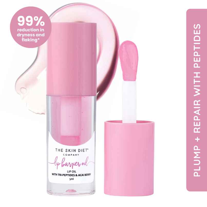 The Skin Diet Company Lip Barrier Oil Clear Gloss With Peptides Hydrates | For Dry & Pigmented Lips The Skin Diet Company Lip Barrier Oil Clear Gloss With Peptides Hydrates | For Dry & Pigmented Lips