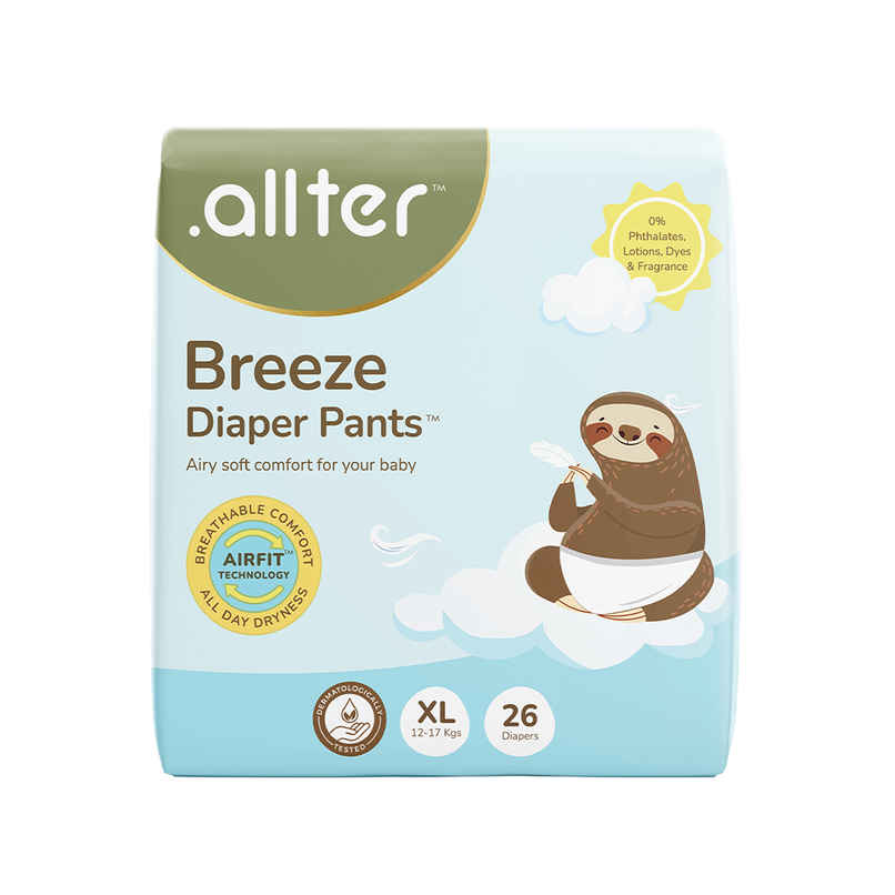 allter Breeze Baby Diaper Pants | 12-17 kg | XL | 26 pcs