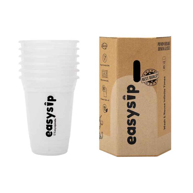 Easysip Transparent Premium Drinking Reusable Party Glasses
