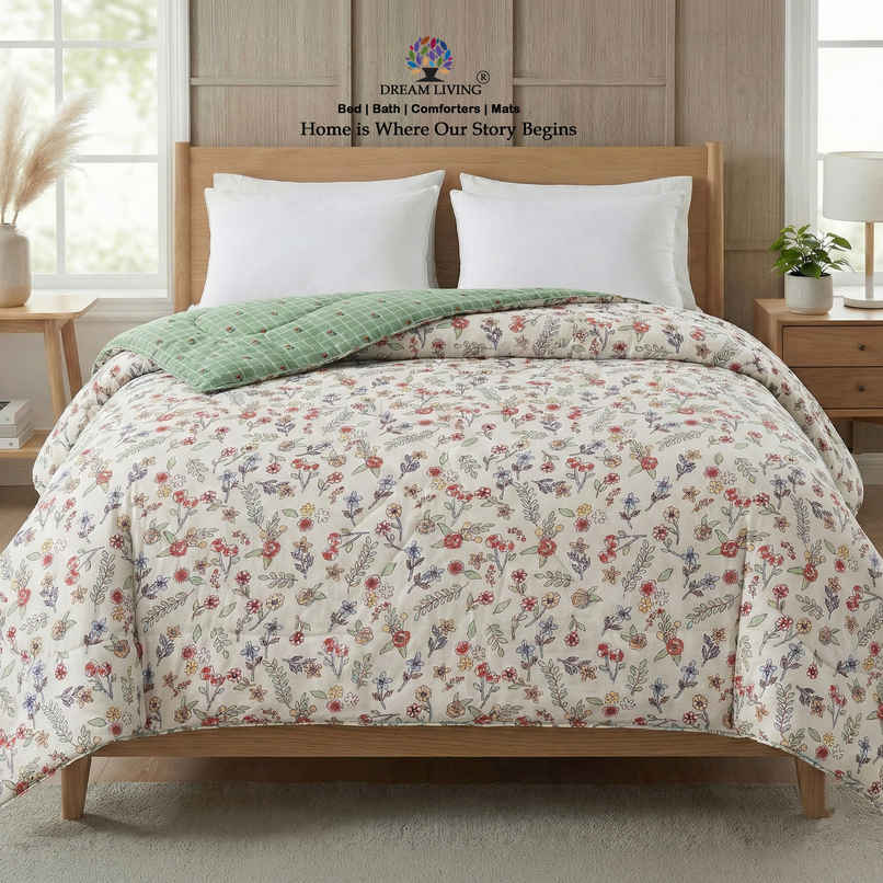 Dream Living Printed Reversible Double Bed AC Comforter 220 x 230 cm Dream Living Printed Reversible Double Bed AC Comforter 220 x 230 cm