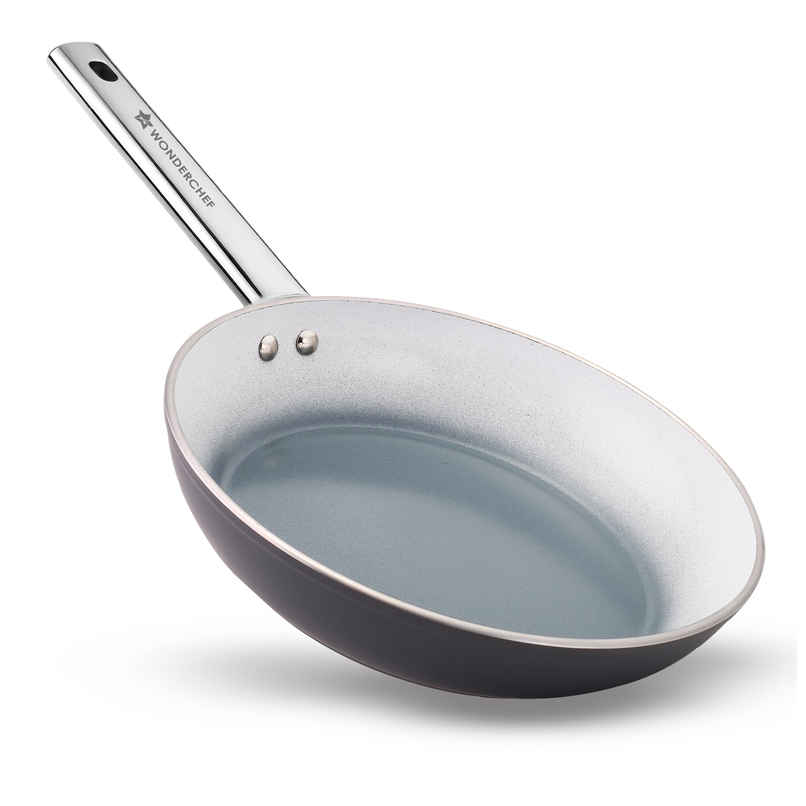 Wonderchef Eco Glide Fry Pan | 24 cm | 1.8 L | Ceramic Coating | Induction Compatible | Grey Wonderchef Eco Glide Fry Pan | 24 cm | 1.8 L | Ceramic Coating | Induction Compatible | Grey