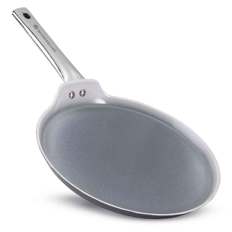Wonderchef Eco Glide Dosa Tawa | 28 cm | Ceramic Coating | Induction Compatible | Grey