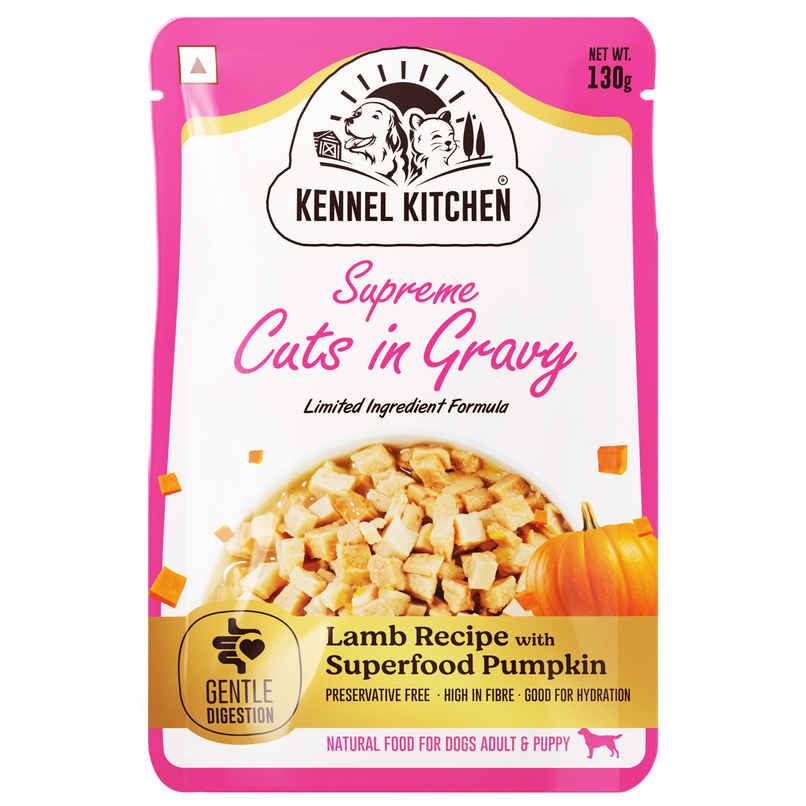 Kennel Kitchen Supreme Cuts in Gravy, Lamb Recipe With Pumpkin | Wet Dog Food