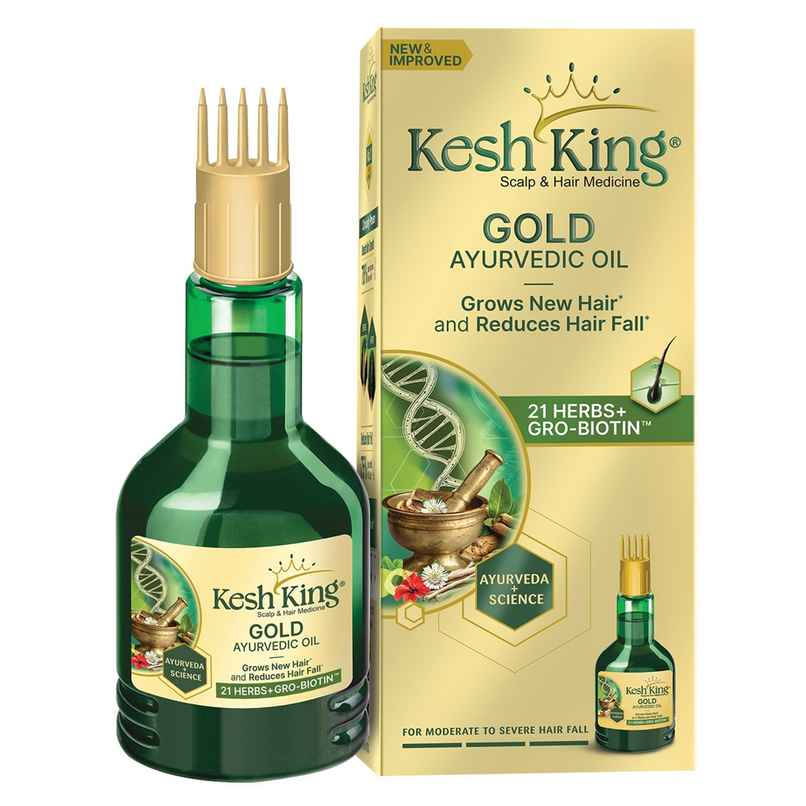 Kesh King Gold Ayurvedic Hair Oil with 21 Herbs and Gro-Biotin Kesh King Gold Ayurvedic Hair Oil with 21 Herbs and Gro-Biotin