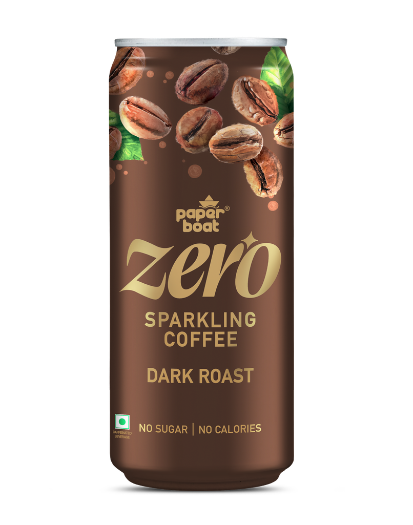 Paper Boat Zero Sugar Sparkling Coffee Dark Roast, Zero Calorie Caffeinated Drink CAN Paper Boat Zero Sugar Sparkling Coffee Dark Roast, Zero Calorie Caffeinated Drink CAN