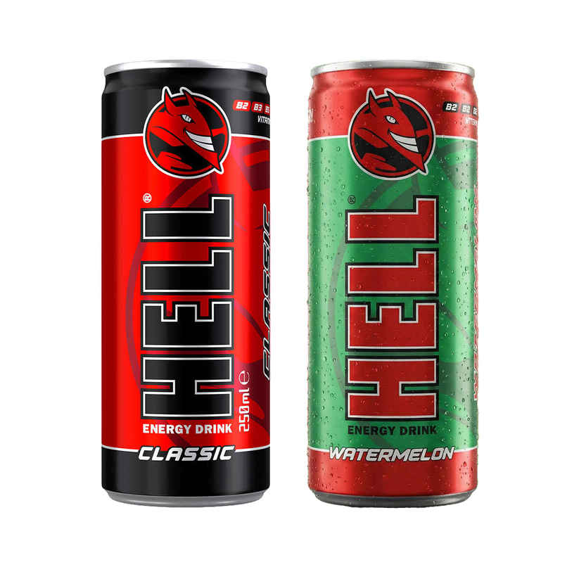 Hell Energy Drink (250ml) & Hell Energy Drink Watermelon (250ml) Combo 