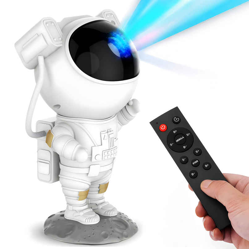 Kidsmate Astronaut Galaxy Projector 360 Adjustable Nebula Night Light with Remote | White
