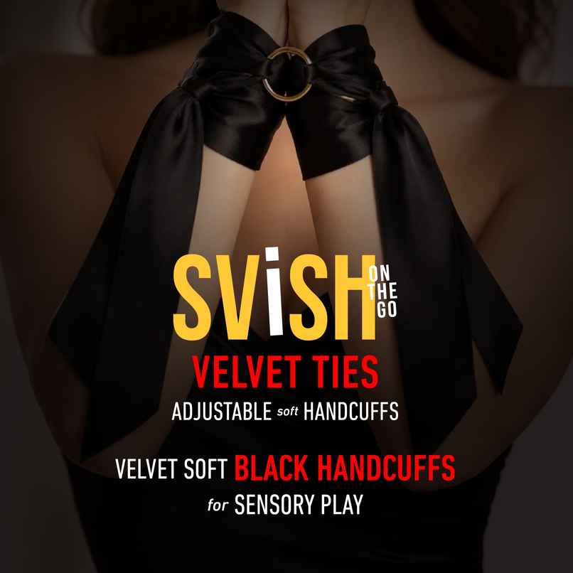 SVISH Velvet Ties | Soft Handcuffs for Sensory Play | Black